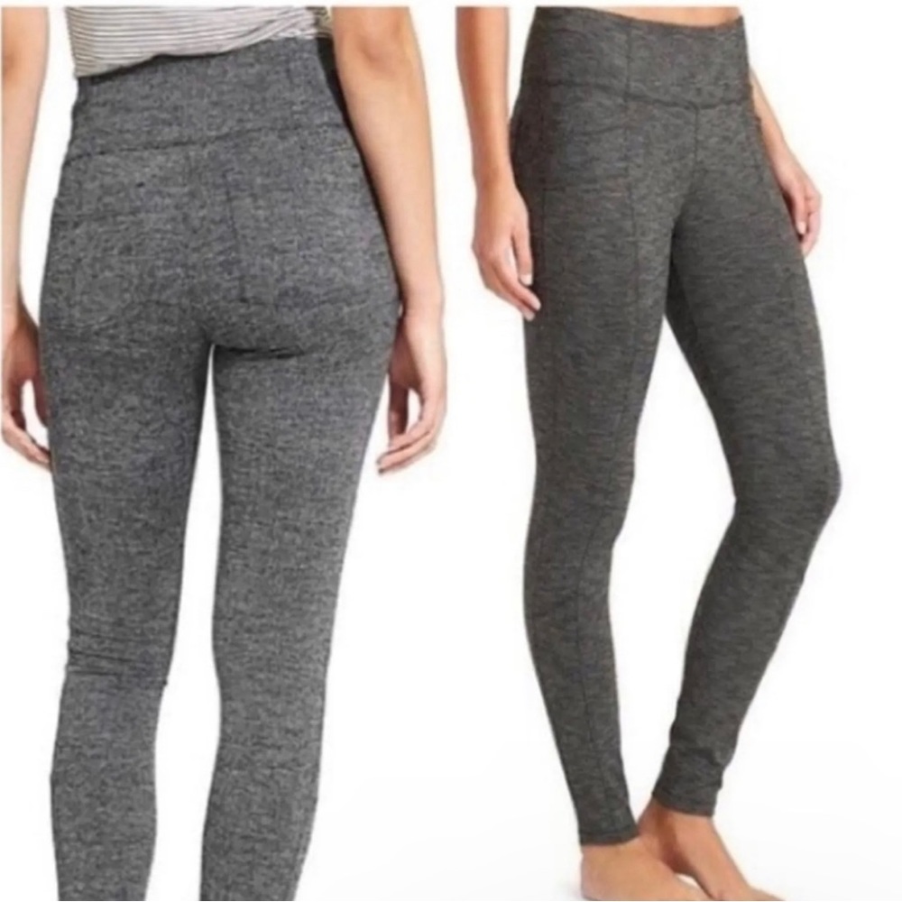 ATHLETA Herringbone Metro High Waist Legging Black Womens Size XS